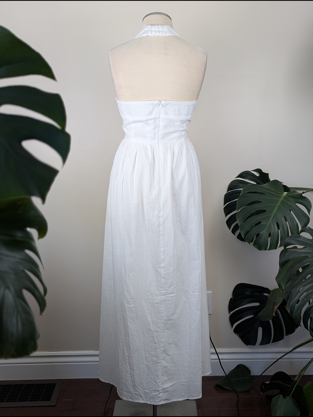 Billy J. White 100% Cotton Boho  Caden Maxi Halter Dress with Square Neck - Picture 5 of 13